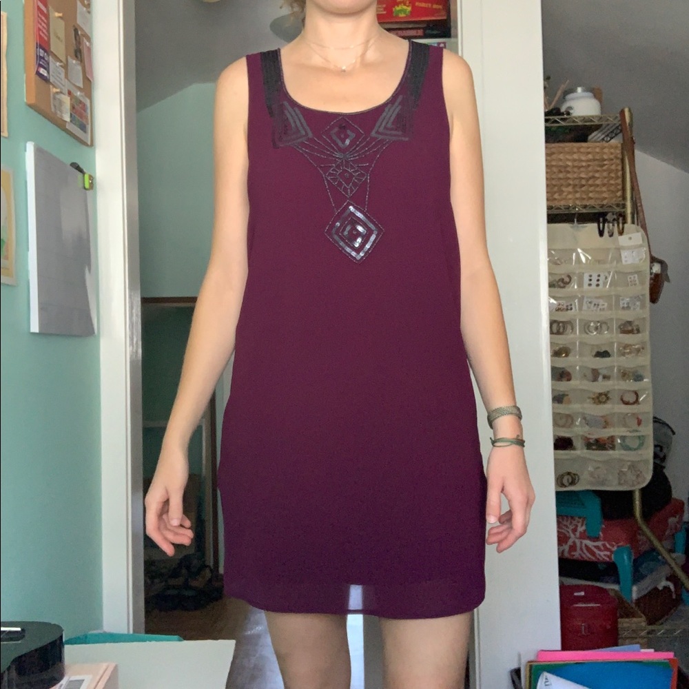 Purple Dress with Black Detail 👗